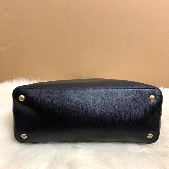 MICHAEL KORS Black Crossgrain Leather CINDY Slim Dome Satchel - Picture 12 of 15